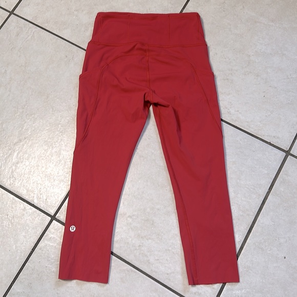 Lululemon Fast & Free Crop II‎ *Nulux 19" Persian Red - Picture 3 of 14